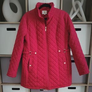 GALLERY Red Quilted Jacket Size XL